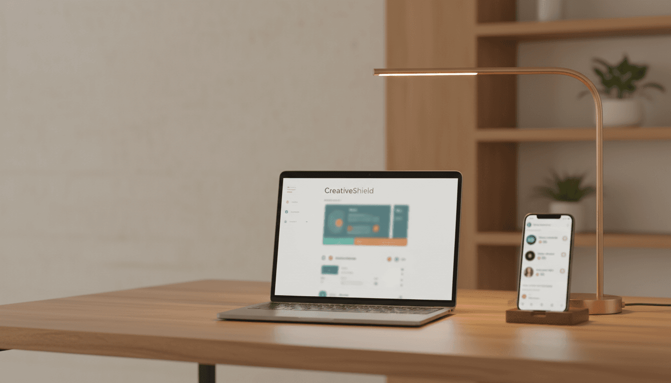 Creator monitoring sales and fan engagement on CreativeShield dashboard