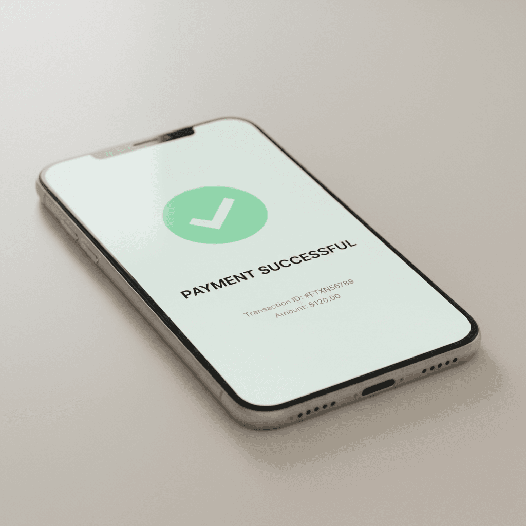 Instant payouts notification showing successful payment received